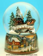 Boules à neige musicales de Noël disponibles sur commande (nous contacter) Boule à neige musicale de Noël : boule à neige musicale en polystone et verre avec traineau