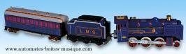 Jouets mécaniques en métal, tôle ou fer blanc Jouet mécanique en métal, tôle et fer blanc : jouet mécanique train bleu