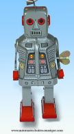 Jouets mécaniques en métal, tôle ou fer blanc non disponibles Jouet mécanique en métal, tôle et fer blanc : jouet mécanique petit robot gris