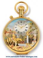Montres de poche musicales avec ou sans automates Montre de poche musicale à automates : montre de poche Reuge à 1 automate