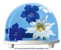Boules à neige classiques non musicales fabriquées en Allemagne Boule à neige classique non musicale allemande : boule à neige en plastique avec fleurs