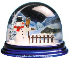 Boules à neige non musicales fabriquées en Allemagne (sur commande) Boule à neige classique non musicale allemande : boule à neige en plastique avec bonhomme de neige