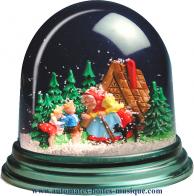 Boules à neige non musicales fabriquées en Allemagne (sur commande) Boule à neige classique non musicale allemande : boule à neige en plastique avec Hansel et Gretel
