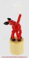 Jouets en bois avec articulation par pression Jouet en bois articulé petite taille : jouet en bois articulé animal étrange (âne rouge)