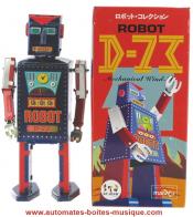 Jouets en métal, tôle ou fer blanc : robots mécaniques en métal Robot mécanique en métal, tôle et fer blanc : robot mécanique en métal "Robot D-73"
