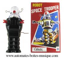 Jouets en métal, tôle ou fer blanc : robots mécaniques en métal Robot mécanique en métal, tôle et fer blanc : robot mécanique en métal "Robot Robby"