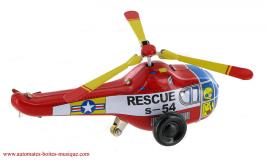 Jouets mécaniques en métal, tôle ou fer blanc Jouet mécanique en métal de collection : jouet mécanique hélicoptère