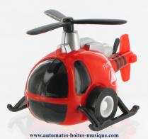 Petits automates mécaniques Automate véhicule roulant mécanique : automate hélicoptère en plastique avec hélice fonctionnelle