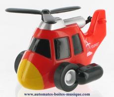 Petits automates mécaniques Automate véhicule roulant mécanique : automate hélicoptère en plastique avec hélice fonctionnelle