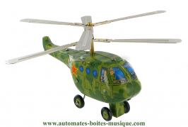 Jouets mécaniques en métal, tôle ou fer blanc non disponibles Jouet mécanique en métal, tôle et fer blanc agrafé : jouet mécanique "Hélicoptère vert"