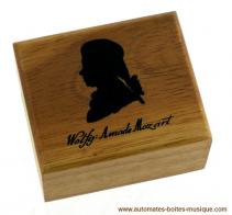 Petites boîtes à musique en bois Boîte à musique en bois à clef : boîte à musique à clef avec portrait de Mozart
