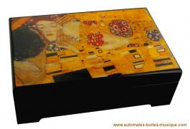 Boîtes à bijoux musicales avec photo Boîte à bijoux musicale en bois sans ballerine : boîte à bijoux musicale avec une photo d'une oeuvre moderne