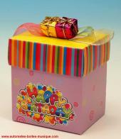 Boîtes à musique pour anniversaires Boîte à musique "boîte cadeau" : boîte cadeau musical "Joyeux anniversaire"