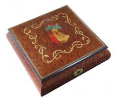 Boîtes à bijoux musicales Boîte à bijoux musicale en bois marqueté : boîte à bijoux de 18 lames avec lapin de Beatrix Potter