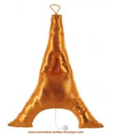 Doudous et mobiles musicaux Boîte à musique Lutèce Créations en tissu : boîte à musique "Tour Eiffel Bronze" avec mécanisme musical à ficelle