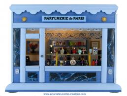 Boîtes à musique artisanales Boîte à musique veilleuse : boîte à musique en forme de boutique miniature "Parfumerie de Paris"