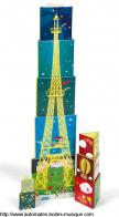 Boîtes à musique touristiques Puzzle pyramide souvenir de Paris : puzzle à trois faces avec Tour Eiffel