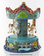 Boîtes à musique touristiques Carrousel musical miniature en résine : carrousel musical de Paris avec monuments
