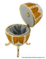 Oeufs musicaux en métal de style Fabergé Oeuf musical en métal de style Fabergé : oeuf  écrin " Greensleeves "