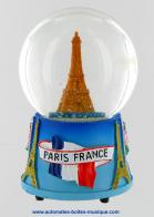 Boîtes à musique touristiques Boule à neige musicale souvenir de Paris : boule à neige avec Tour Eiffel
