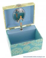 Boîtes à bijoux musicales avec ballerines Boîte à bijoux musicale en bois : boîte à bijoux avec ballerine dansante et motif Tour Eiffel