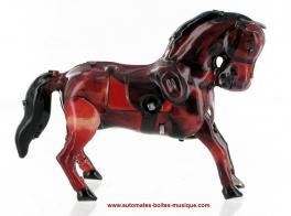 Jouets mécaniques en métal, tôle et fer blanc Jouet mécanique en métal, tôle et fer blanc : jouet mécanique cheval marron
