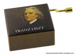 Boîtes à musique à manivelle en carton illustré Boîte à musique à manivelle de luxe "Grands compositeurs" : boîte à musique à manivelle "Liszt"
