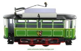Jouets mécaniques en métal, tôle ou fer blanc Jouet mécanique en métal, tôle et fer blanc : jouet mécanique "Tramway vert"