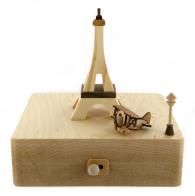 Boîtes à musique animées haut de gamme en bois Boîte à musique animée haut de gamme en bois : boîte à musique Wooderful life avec Tour Eiffel
