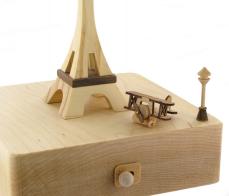 Boîtes à musique animées haut de gamme en bois Boîte à musique animée haut de gamme en bois : boîte à musique Wooderful life avec Tour Eiffel