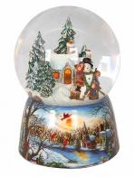 Boules à neige musicales de Noël disponibles sur commande (nous contacter) Boule à neige musicale de Noël : boule à neige musicale avec maison et bonhomme de neige