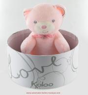 Doudous et mobiles musicaux Doudou musical Kaloo de la collection perle : doudou musical bébé ours rose
