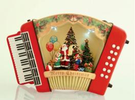 Automates musicaux de Noël (en stock) Automate musical de Noël : automate musical "Accordéon avec Père Noël et enfants"