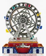 Manèges musicaux miniatures en polystone Manège musical miniature : grande roue musicale miniature en résine avec lumières aux couleurs changeantes