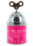 Bo&icirc;tes &agrave; musique &agrave; remontoir "Tinkle Tonk" Bo&icirc;te &agrave; musique "Tinkle Tonk" en m&eacute;tal avec grand remontoir et image - La vie en rose (Louiguy / Edith Piaf)