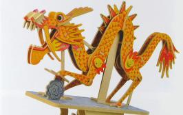 Automates en bois à monter soi-même Automate en bois à monter soi-même : automate musical à manivelle "Dragon chinois"