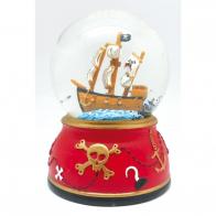 Boules à neige musicales classiques sur commande (Nous contacter) Boule à neige musicale animée avec globe en verre: boule à neige musicale scintillante avec bateau des pirates