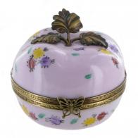Oeufs musicaux de style Fabergé fabriqués en France Oeuf musical de style Fabergé en forme de pomme : oeuf musical rose avec coccinelle