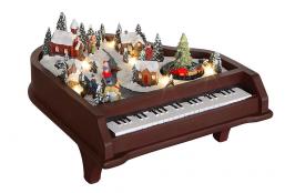 Automates musicaux de Noël (en stock) Automate musical de Noël Mr Christmas: automate représentant un village sur un piano