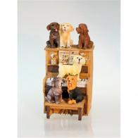 Boîtes à musique avec personnages Boîte à musique animée en forme de piano: boîte à musique avec 6 chiens sur un piano