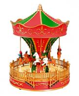 Manèges et carrousels musicaux miniatures Carrousel musical miniature de Noël : carrousel musical avec lumières et mélodies électroniques de Noël