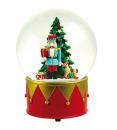 Boule à neige musicale de Noël avec globe en verre: boule à neige avec casse-noisette et sapin de Noël