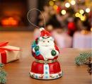 Boule musicale animée Mr Christmas en porcelaine pour sapin de Noël: boule musicale en forme de Père Noël
