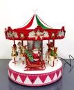 Carrousel musical miniature Mr Christmas: carrousel musical illuminé avec Père Noël, rennes et gnomes