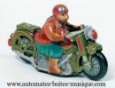 Jouet mécanique en métal de collection : jouet mécanique moto verte