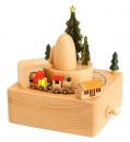 Boîte à musique animée en bois massif pour enfant: boîte à musique "Le train de Noël"