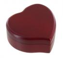 Boîte à musique en bois teinté rouge foncé en forme de coeur - La vie en rose (Louiguy / Edith Piaf)
