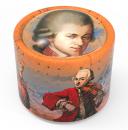 Boîte à musique "Brilly" en carton illustré avec demi-globe en verre - La flûte enchantée (W. A. Mozart).
