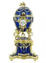 Oeuf musical bleu de style Fabergé pour bijoux - Mélodie: Le beau Danube bleu (Johann Strauss)