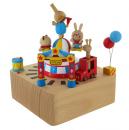 Boîte à musique animée en bois massif sur le thème du cirque avec girafe - Yellow submarine